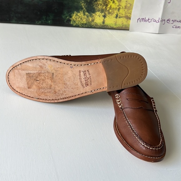 🇺🇸Weekjuns G.H. Bass & co handcrafted size 9.5M brown leather classic moccasins - Picture 10 of 16